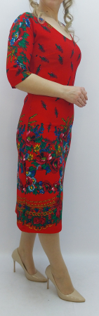 rochie-dama-midi-rosie-imprimeu-floral-traditional-maneca-trei-sferturi-dadas-romania.jpg [3]