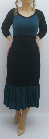 rochie-midi-eleganta-dama-negru-turcoaz-volan-jos-office-eveniment-dadas-romania.jpg [9]