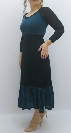 rochie-midi-eleganta-dama-negru-turcoaz-volan-jos-office-eveniment-dadas-romania.jpg [4]