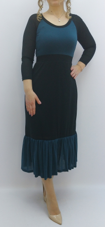 rochie-midi-eleganta-dama-negru-turcoaz-volan-jos-office-eveniment-dadas-romania.jpg [6]