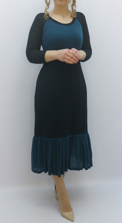 rochie-midi-eleganta-dama-negru-turcoaz-volan-jos-office-eveniment-dadas-romania.jpg [7]