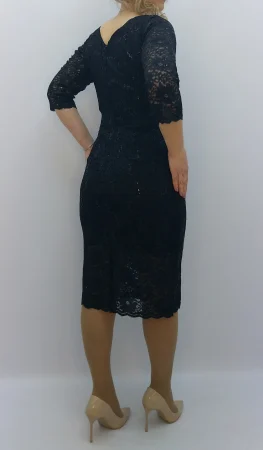 Rochie elegantă midi din dantelă neagră – rafinament și eleganță pentru evenimente speciale [1]
