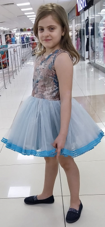 carnaval copii - rochie organza azurie