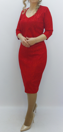 elegant adulti - rochie-rosie-midi-dantela-cambrata-eleganta-maneci-trei-sferturi-decolteu-v-dadas.jpg