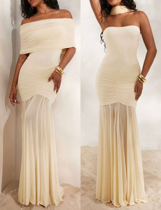 Rochie C1535 Sirenne Mulata Lunga Plasa [1]
