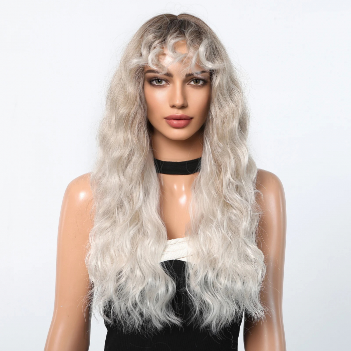 Peruca C1141 Blonda Ombre Afro Blond Platinat Gri Creata [2]
