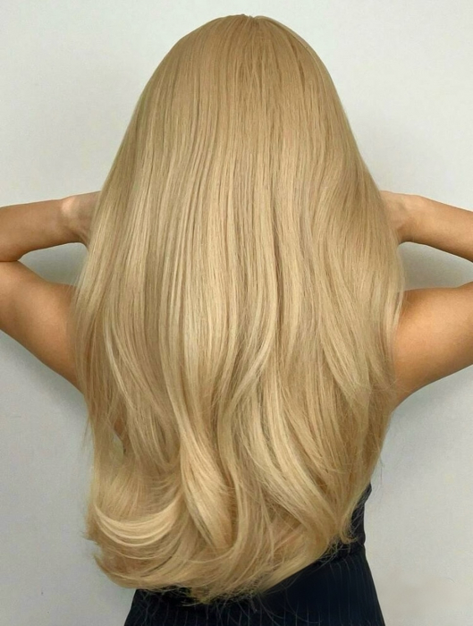 Peruca C1472 Blonda Cenusie Cu Breton Blond Inchis Auriu [6]