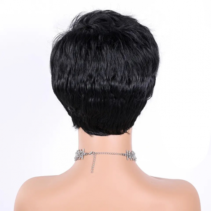 Peruca C979 Bruneta Neagra Scurta Cu Breton [4]
