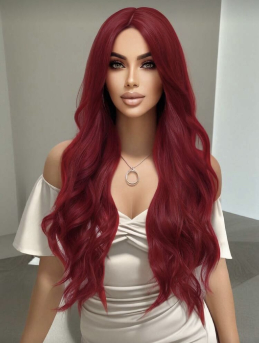 Peruca C1717 Roscata Visinie Ondulata [6]