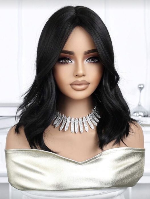 Peruca C1721 Bruneta Cu Breton Lung Usor Ondulata [4]