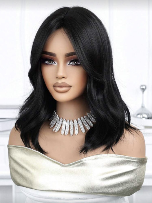 Peruca C1721 Bruneta Cu Breton Lung Usor Ondulata [3]