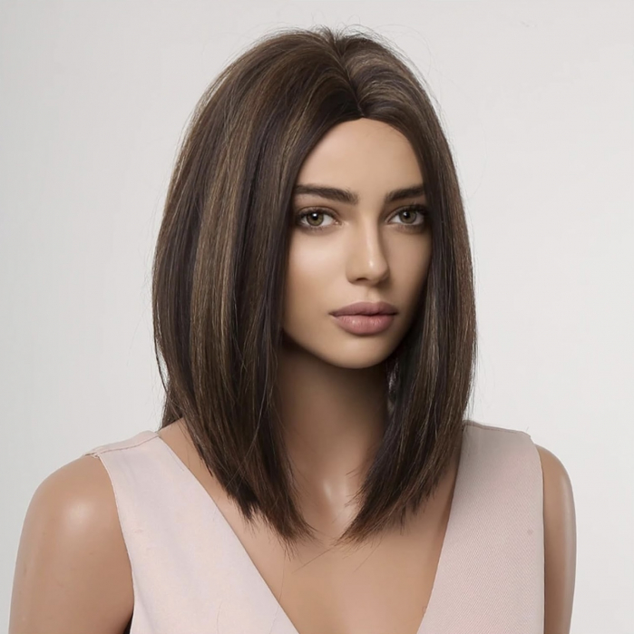 Peruca C1344 Satena Cu Suvite Blonde Bob (saten inchis) [3]