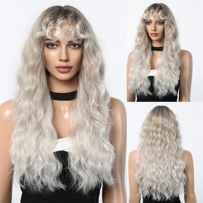 Peruca C1141 Blonda Ombre Afro Blond Platinat Gri Creata [1]