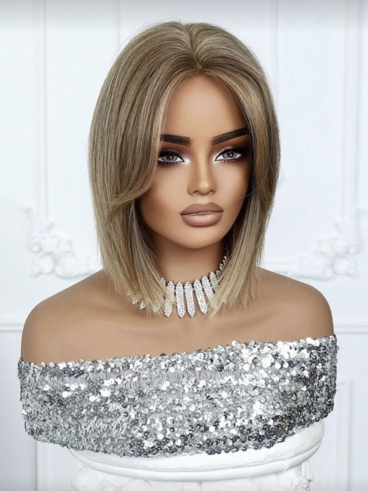 Peruca C1705 Satena Ombre Cu Varfuri Blonde Bob Lung [3]