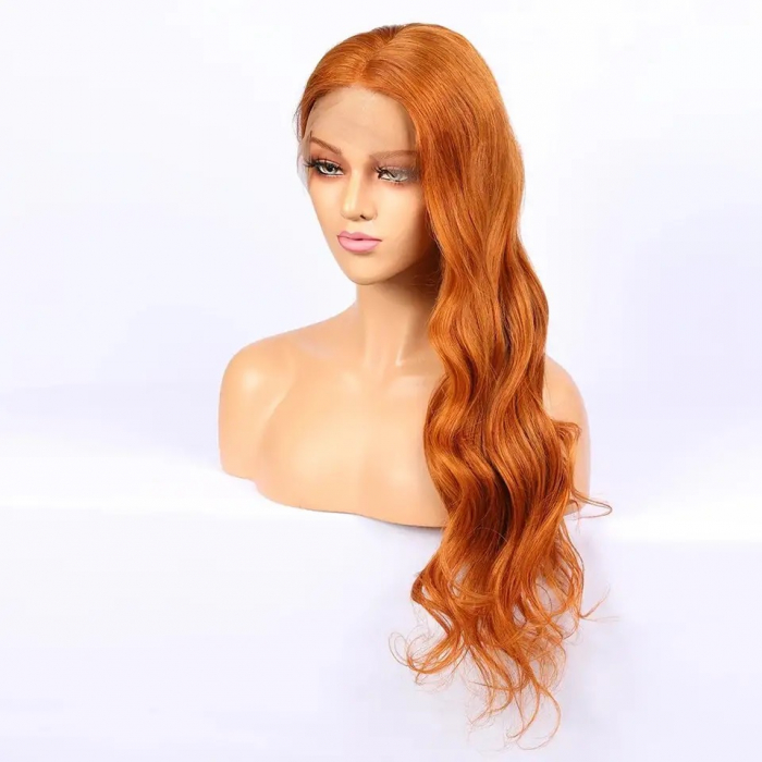 Peruca C1032 FRONT LACE Roscata Morcov Ondulata [6]