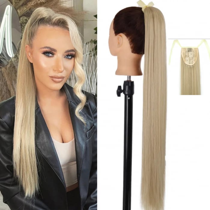 Coada C1261 Cu Panglica Blonda Cenusie (blond cenusiu deschis) - 85 cm [1]