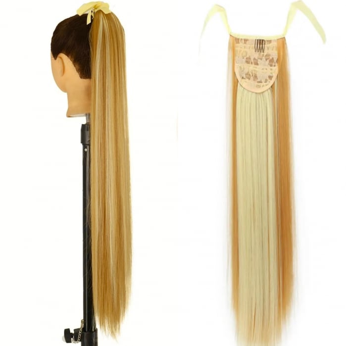 Coada C1264 Cu Panglica Blonda Cu Suvite (blond inchis) - 85 cm [2]