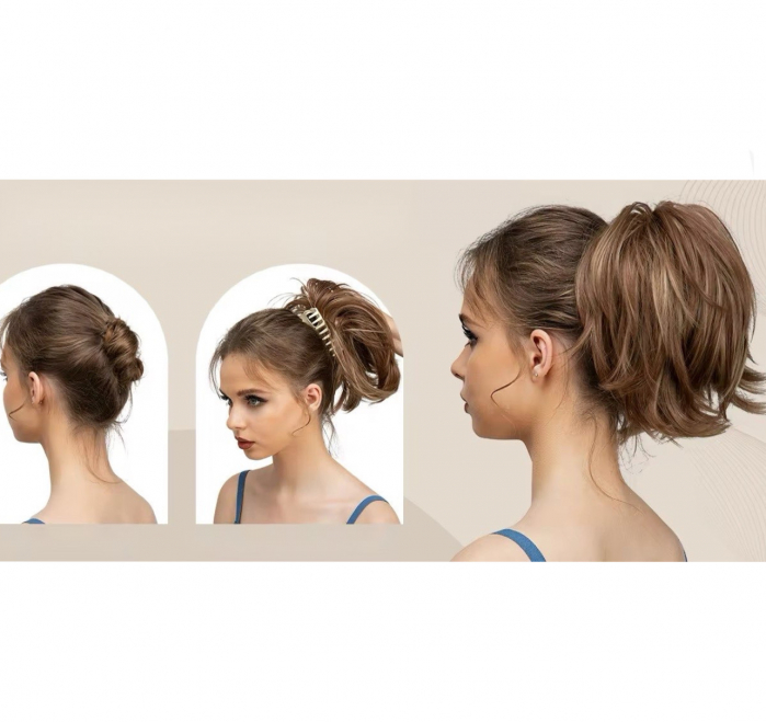 Coada C1311 Cu Cleste Satena Castanie (usoara, par fragil) - saten inchis [2]