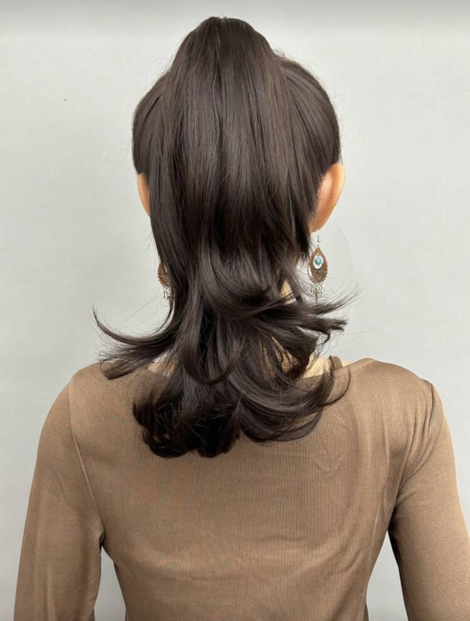 Coada C1328 Cu Cleste Satena Castanie - saten inchis (30 cm) [2]