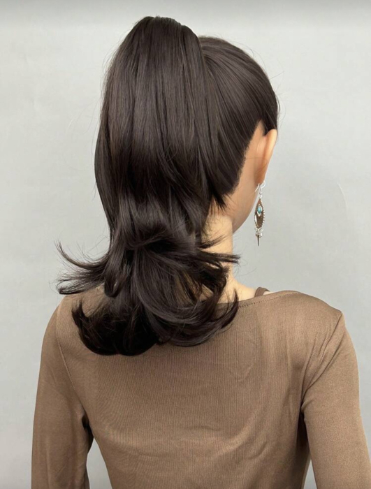 Coada C1328 Cu Cleste Satena Castanie - saten inchis (30 cm) [3]