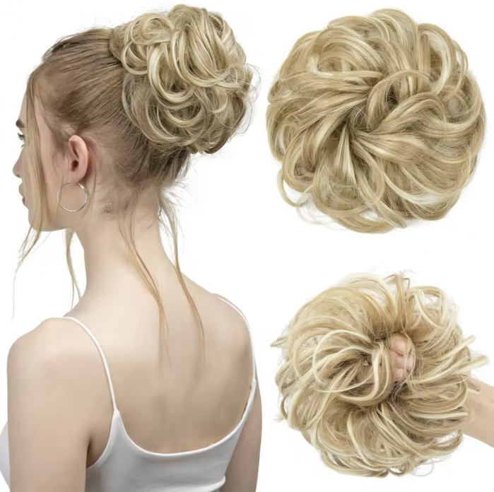 Coc C1351 Prindere Cu Elastic Par Ondulat Blond Cenusiu Cu Suvite [1]