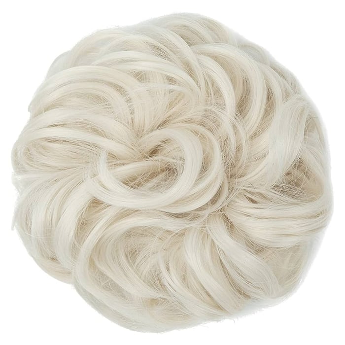 Coc C1675 Prindere Cu Elastic Par Ondulat Blond Albicios Alb Gri [2]