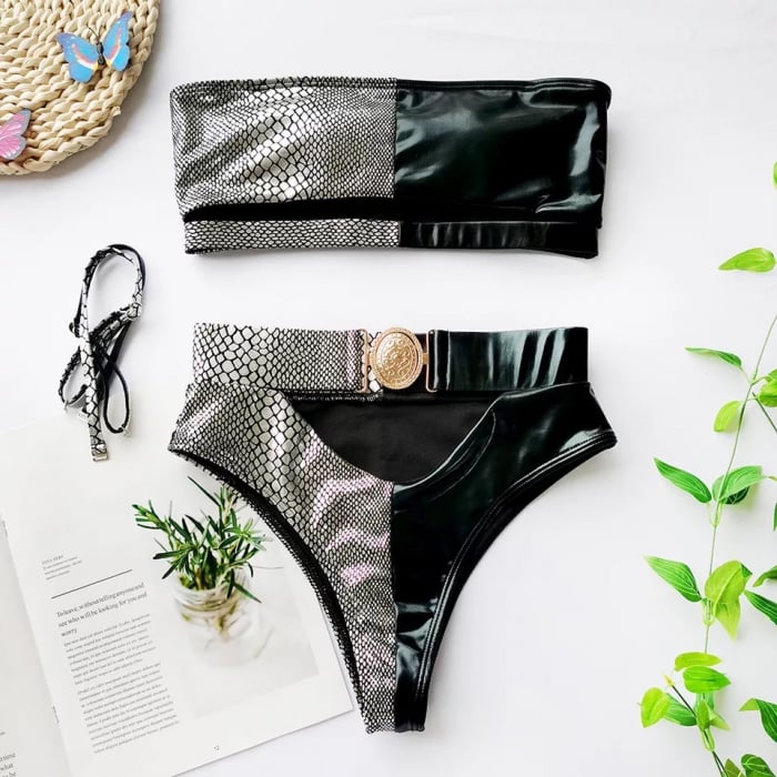 Costum de Baie C653 Belt Silver Snake [5]