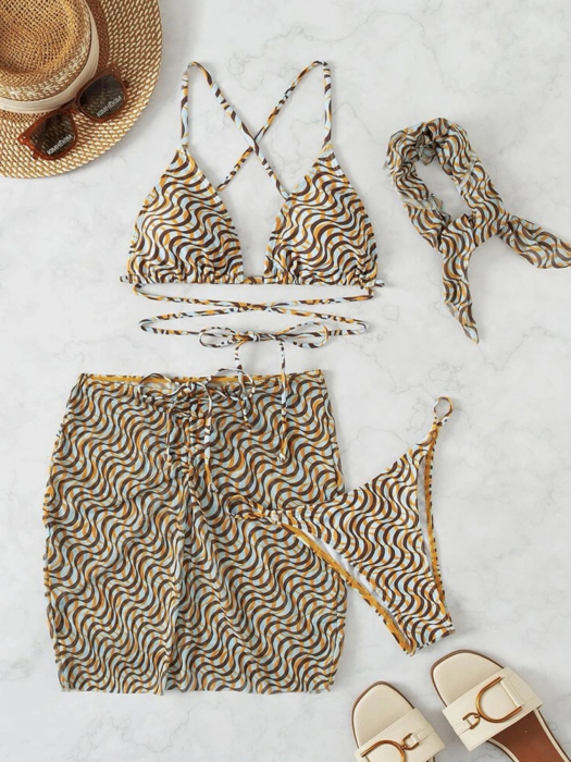 Costum de Baie C810 Girl On Point Beige din 4 Piese [5]