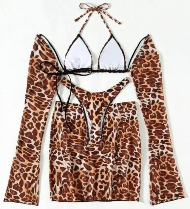 Costum de Baie C376 Vikky Cu Fusta + Maneci Plaja [4]