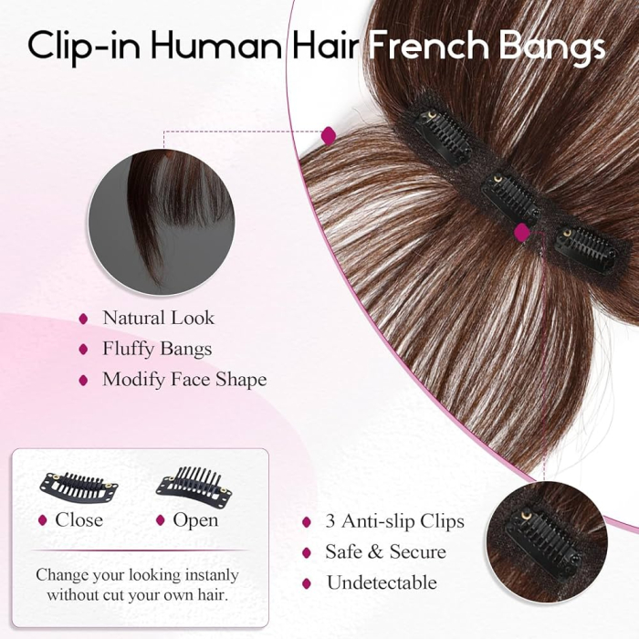 Mesa Semiperuca Topper Peruca Partiala C1747 Cu Breton PAR NATURAL 100% Satena Cu Clipsuri [4]