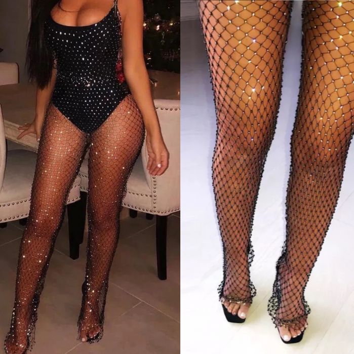 Pantaloni Cristale C648 Plasa Sexy Mesh [12]
