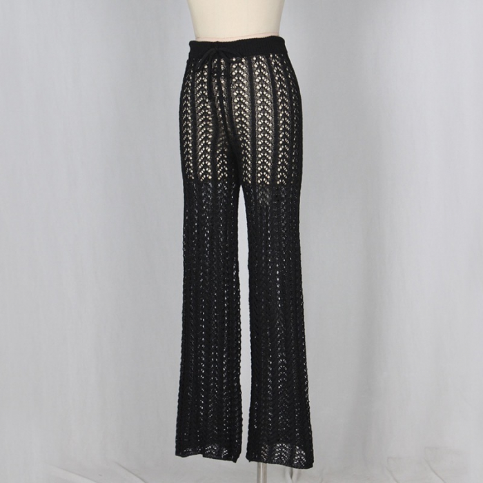 Pantaloni Negri C655 Crosetati Plaja Crochet [8]