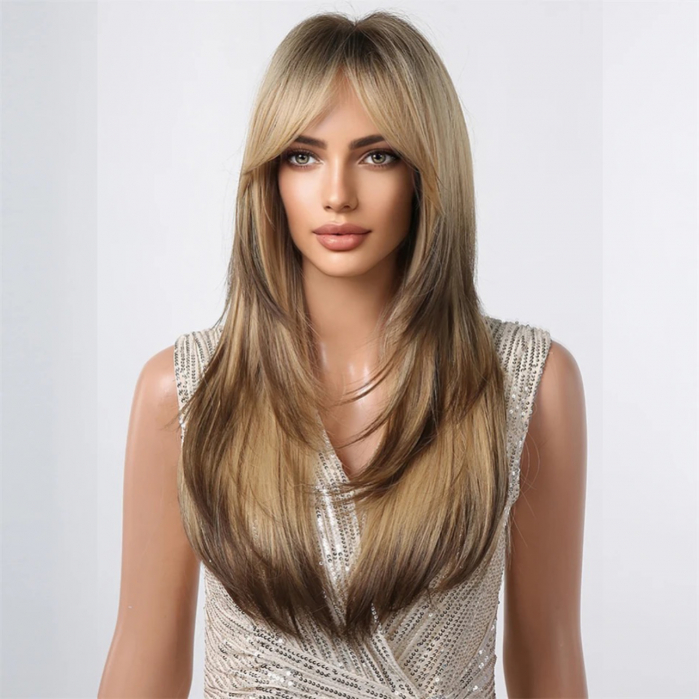 Peruca C647 Blonda Ombre Cu Breton Baza Satena Par Filat [1]