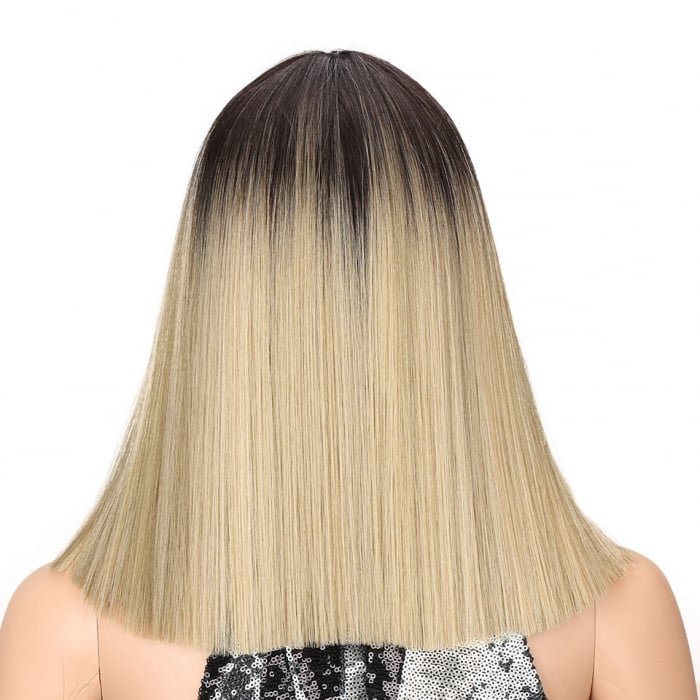 Peruca C113 Blonda Blond Cenusiu Ombre Bob Cu Breton [5]