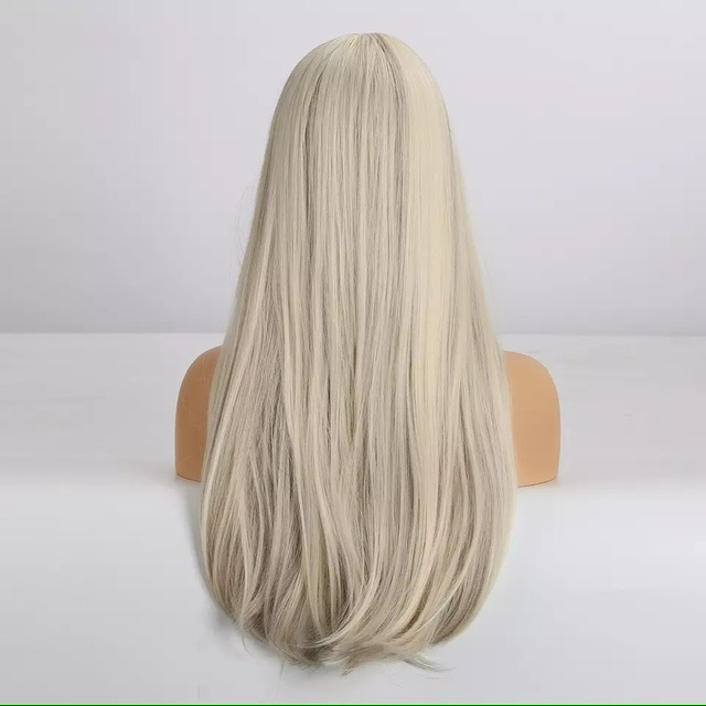 Peruca C885 Blonda Cu Breton Gri Cenusie Suvite Maro Blond Platinat [5]