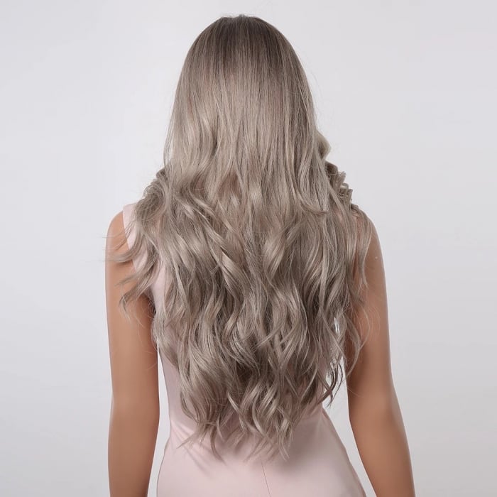 Peruca C316 Blonda Gri Blond Platinat Cu Suvite [5]