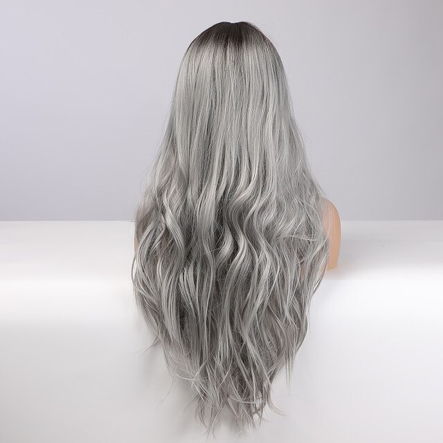 Peruca C912 Blonda Gri Ombre Ondulata [4]