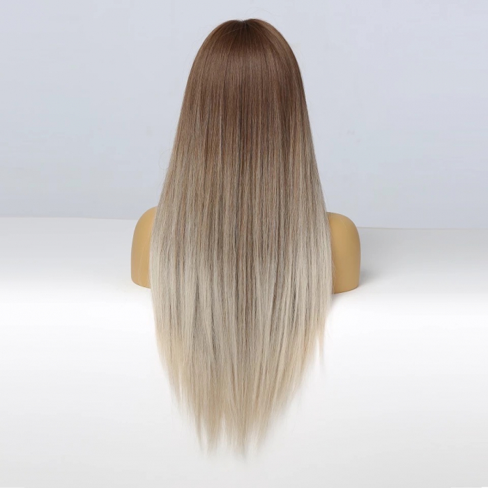 Peruca C258 Blonda Ombre Baza Satena Cu Breton Si Varfuri Gri [3]