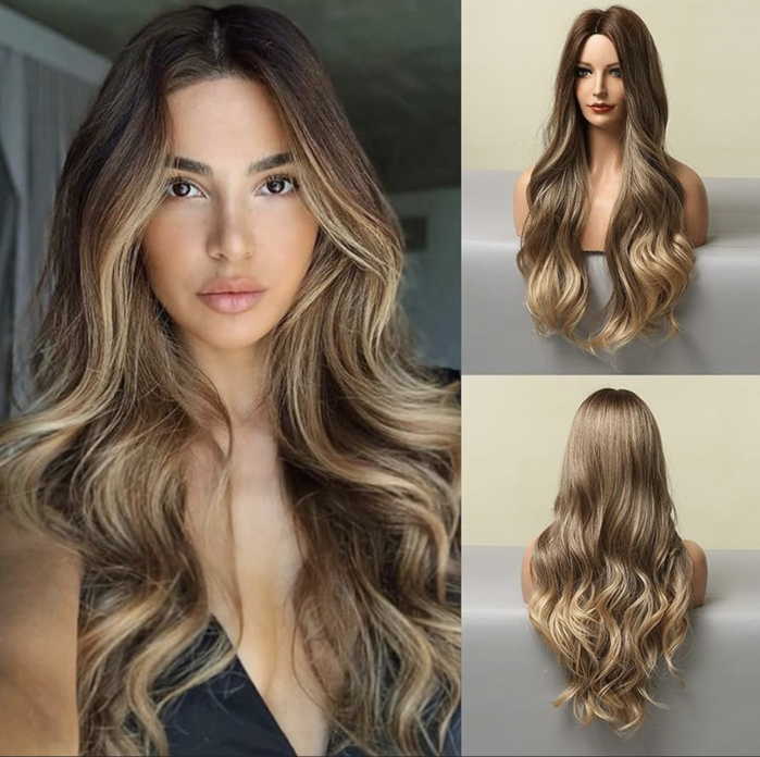 Peruca C995 Blonda Ombre Baza Satena Ondulata [1]