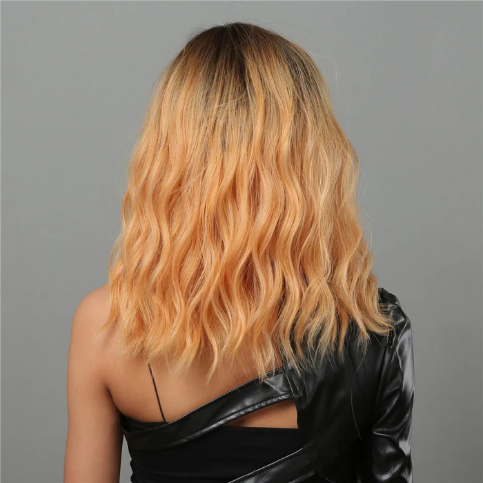 Peruca C874 Blonda Ombre Bob Creata Bob Auriu Deschis [4]