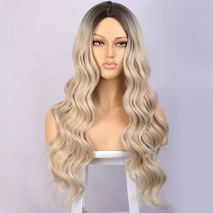 Peruca C9 Blonda Ombre cu Par Ondulat [4]