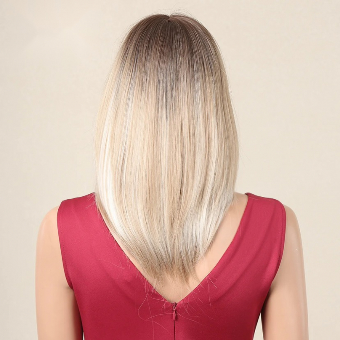 Peruca C925 Blonda Ombre Gri Bob Scurta Blond Platinat Suvite [5]