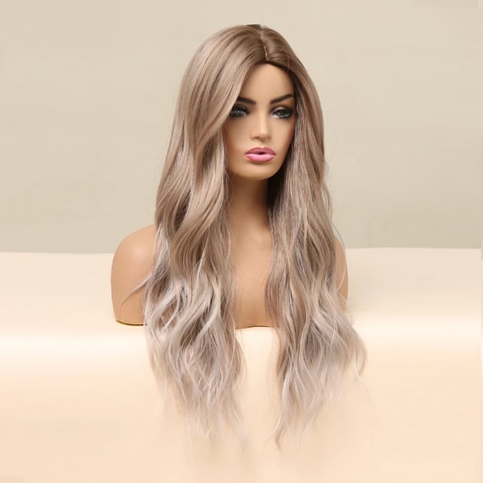 Peruca C132 Blonda Ombre Reflexii Silver Gri Varfuri Deschise [3]