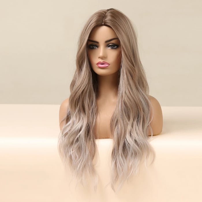 Peruca C132 Blonda Ombre Reflexii Silver Gri Varfuri Deschise [4]