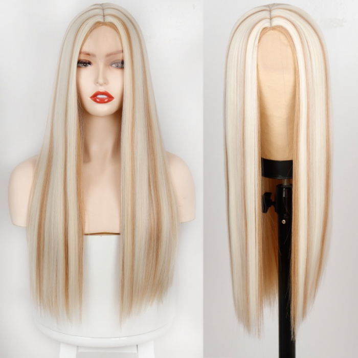 Peruca C323 FRONT LACE Blonda Gri Suvite Blond Platinat [2]