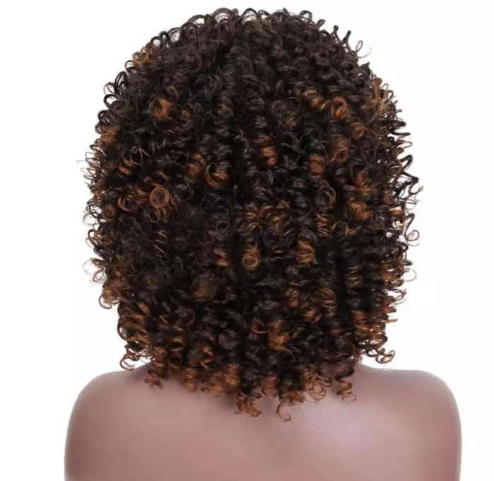 Peruca C97 Bruneta Afro cu Breton si Suvite [4]