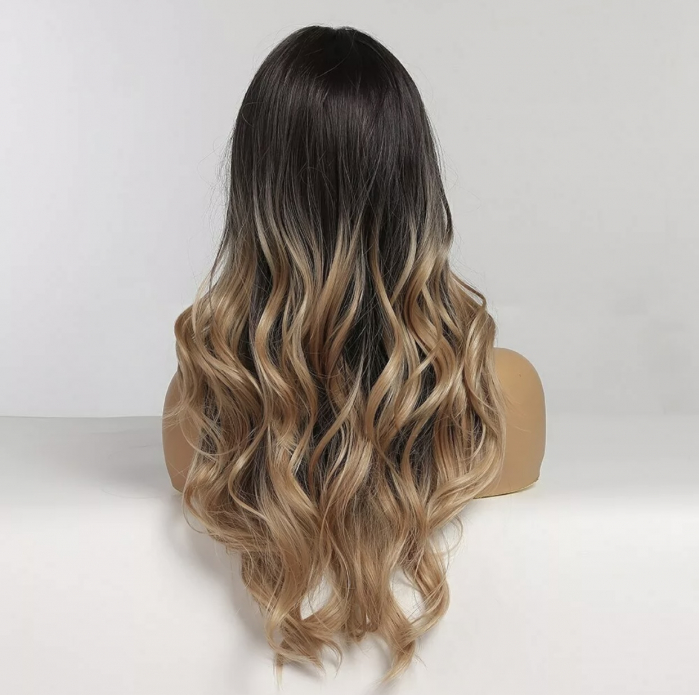 Peruca C179 Bruneta Cu Suvite Blonde Ondulata [3]