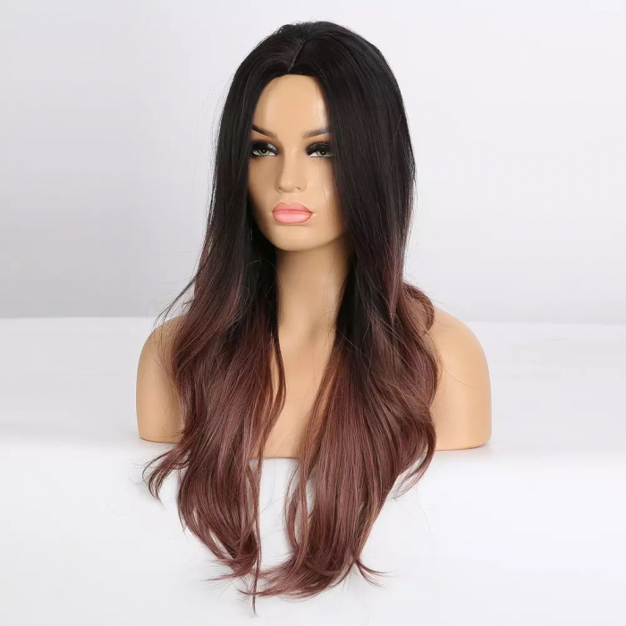 Peruca C328 Bruneta Ombre Cu Varfuri Mov [3]