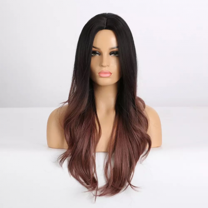 Peruca C328 Bruneta Ombre Cu Varfuri Mov [2]