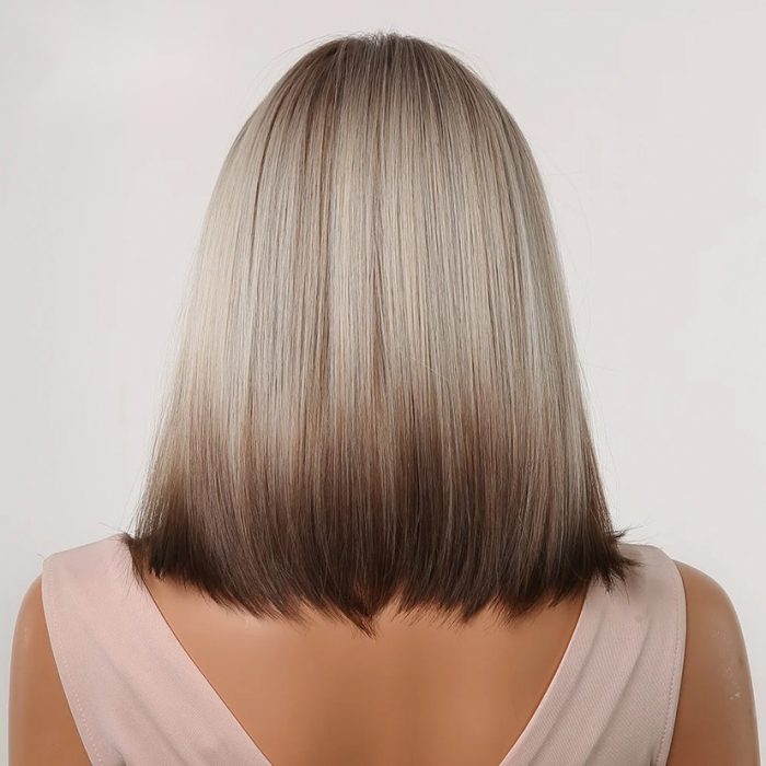 Peruca C1008 Satena Ombre Blonda Gri Cu Breton Bob [4]